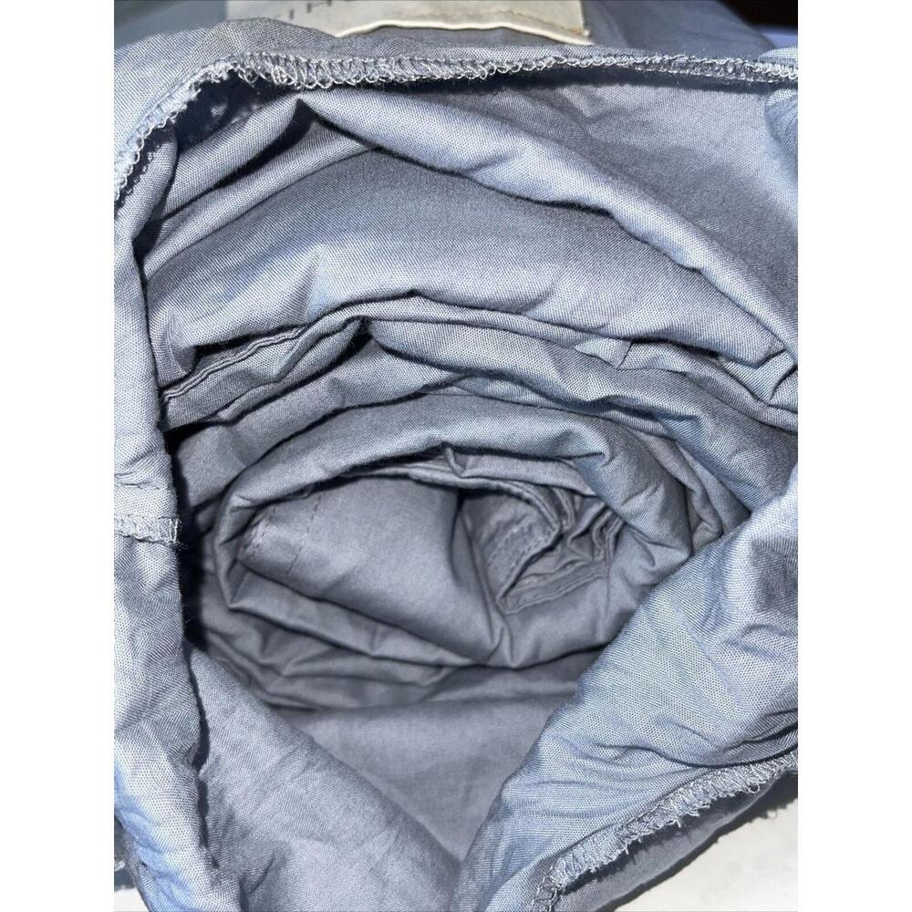 COYUCHI Organic Crinkled Cotton Percale KING Duvet Cover Gray - Picture 5 of 5
